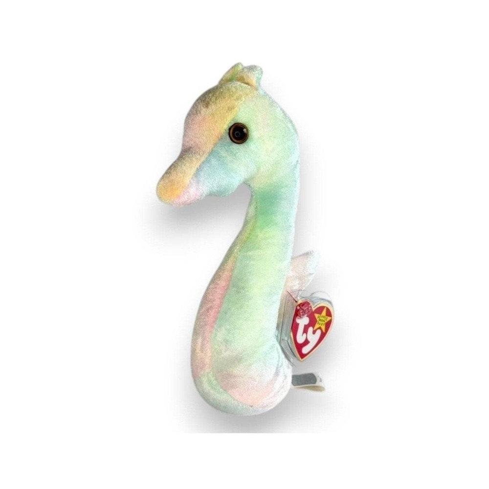 Neon the Seahorse | Pastel Ocean Dreamer | Mint Heart Tag TY Beanie Baby